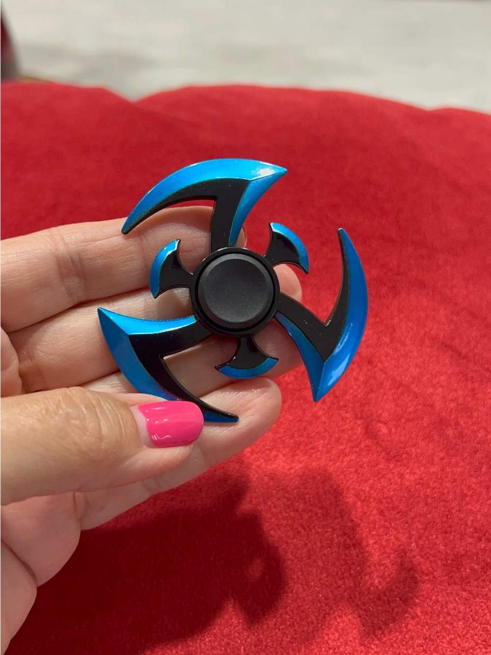Source Unknown Blue and Black Ninja Star Fidget Spinner